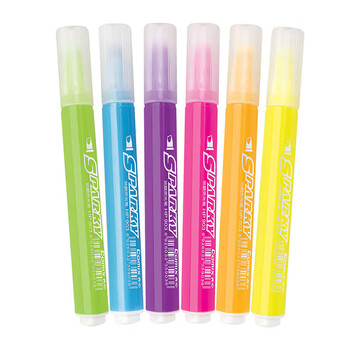 齐心(Comix)6色荧光笔醒目重点标记笔水性记号笔 6支/盒 书写工具 EHP02