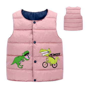 甜贝星特价捡漏秋冬儿童恐龙图片羽绒棉马甲男童背心宝宝棉服婴儿童装
