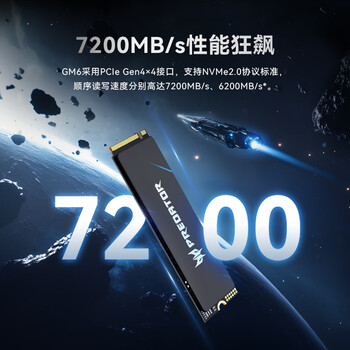 宏碁掠夺者（PREDATOR）512GB SSD固态硬盘 M.2接口(NVMe协议) GM6系列｜NVMe PCIe 4.0读速6300MB/s AI电脑存储配件