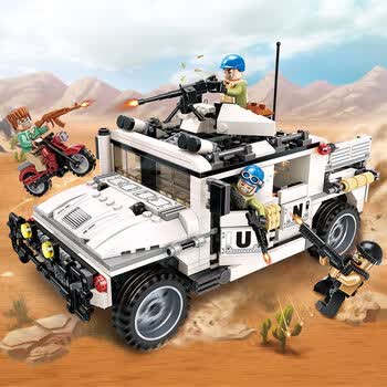 雷霆使命联合行动战地系列启蒙积木军事武装坦克装甲车拼装玩具男孩