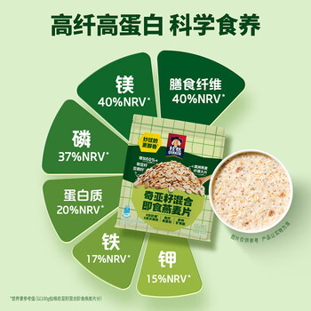 桂格（QUAKER）奇亚籽亚麻籽即食燕麦片420克 营养早餐