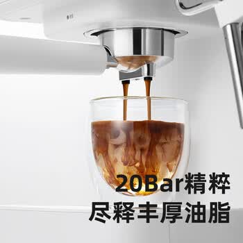 柏翠（petrus）意式浓香咖啡机【NTC智能控温 | 智能精萃】滴滴馥郁 办公室家用蒸汽打奶泡咖啡壶 PE2170 海盐白
