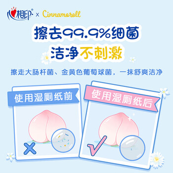 心相印【樊振东推荐】三丽鸥湿厕纸 80片*5包 纯水湿纸巾家庭装新旧随机