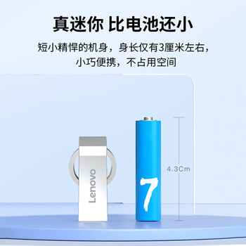 联想（Lenovo）128GB USB2.0 U盘企业招标投标学习办公车载U盘 电脑通用金属U盘 SS180系列