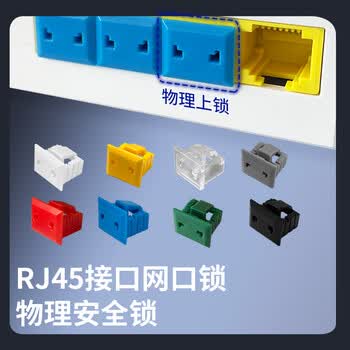 索厉网口锁 可拆卸网口塞/RJ45端口锁/电脑交换机工控机/下单备注颜色500个+20把钥匙【厂家直发】