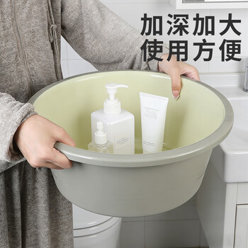 福爱家洗脸盆特厚38cm洗衣盆洗脚盆学生宿舍泡脚盆塑料盆茶绿单只装 福爱家洗脸盆特厚38cm洗衣盆洗脚盆学生宿舍泡脚盆塑料盆茶绿单只装