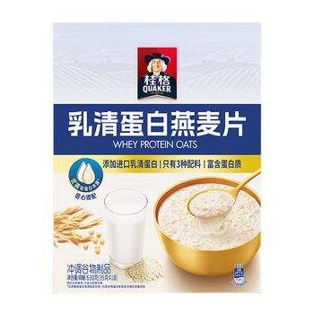 桂格（QUAKER）乳清蛋白燕麦片630克（35g*18袋）添加进口乳清蛋白 含牛乳