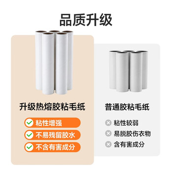 LYNN粘毛器滚筒长杆24cm7卷420撕沾毛地毯床单沙发猫狗毛去毛神器