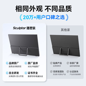 雕塑家 便携式显示器15.6英寸便携屏 显示屏扩展屏 电脑手机笔记本 PS4/5 Switch副屏一线直连MF16LC