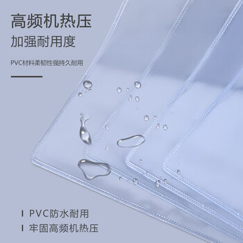 绿文12个A4透明文件袋办公资料档案收纳袋试卷拉边袋学生用中高考试笔袋票据袋防水拉链袋幼儿园作品袋