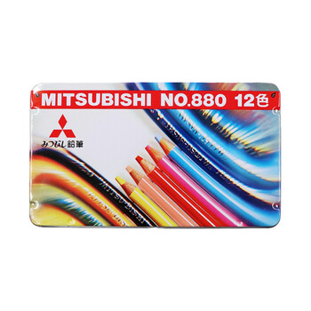 uni三菱（uni）12色油性彩色铅笔木杆绘画彩铅礼盒套装880元旦文具礼盒女孩生日礼物