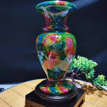 七彩玉花瓶摆件图片- 京东