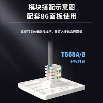 博扬（BOYANG）六类网络模块 工程级打线式信息模块 (50μ镀金)CAT6网线RJ45连接头 BY-RJ45-MK6E
