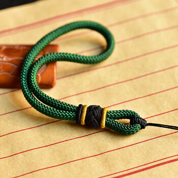 手把件挂绳高档手工编织粗手把绳文玩把件男款挂手腕弹弓绳 绕花手腕