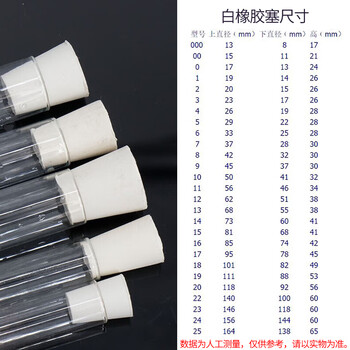 海斯迪克 HKCL-654 实验室密封塞 锥型实心白橡胶塞子 密封试管塞软胶塞 7# 上37-下28-高30 