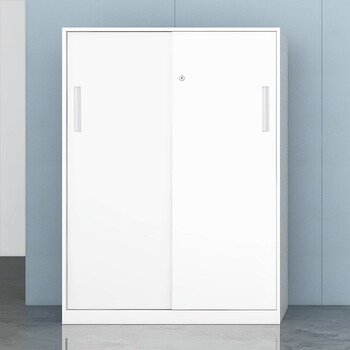 洛克菲勒加厚钢制薄边文件柜档案资料柜白色钥匙锁铁移门高1090宽800深400 洛克菲勒加厚钢制薄边文件柜档案资料柜白色钥匙锁铁移门高1090宽800深400