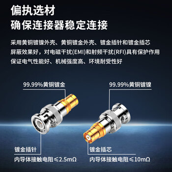 博扬（BOYANG）L9母转BNC公头 L9/BNC-KJ 2M头E1西门子 DDF射频线插头同轴SYV-75-2-1连接器10个装BY-L9F-Q9M