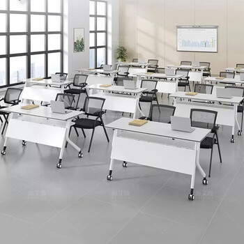 海艾珈培训桌折叠会议桌可拼接条形桌带轮移动长条桌120*60*75cm+E0级