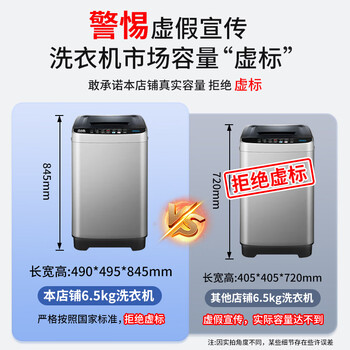 志高（CHIGO） 波轮洗衣机 6.5KG全自动家用租房公寓智能洗脱一体机蓝光洗护 XQB65-818A宝石灰 