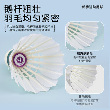 威克多（VICTOR）胜利羽毛球比赛训练稳定耐打云雀5LARK 5鹅毛12只装77速 京仓速发
