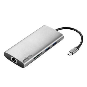 联想ThinkPad 8合一多功能拓展坞 Type-C扩展坞USB分线器RJ45千兆网口 HDMI转换器 PD快充 LC07-R