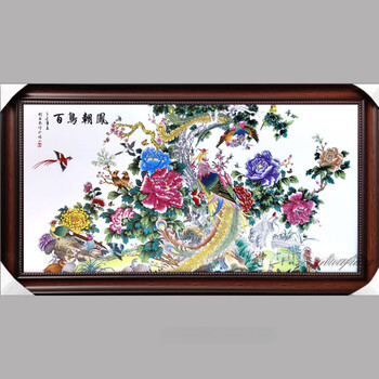 百鳥朝鳳　刺繍　絵画　縁起物　アート 百鸟朝凤画型号规格- 京东