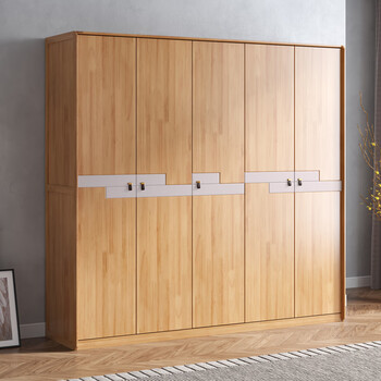 uosu衣柜实木衣柜日式北欧简约极简轻奢现代衣橱小户型玻璃门衣柜组