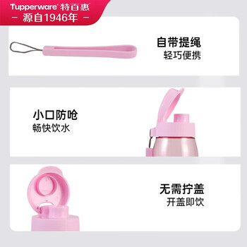 特百惠（Tupperware）乐趣550ml塑料杯男女士学生运动水杯子大容量泡茶杯 都市灰