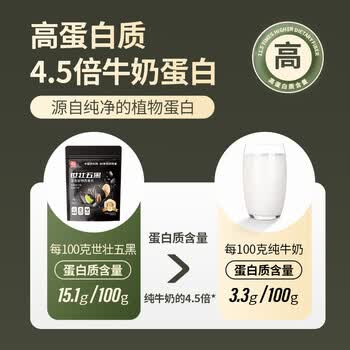 世壮中国农科院五黑燕麦片530g*1 混合5黑冲饮谷物即食早餐代餐