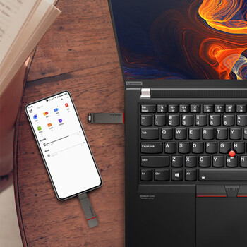 联想ThinkPlus 256GB固态优盘 高达500MB/S 双接口USB/Type-c手机高速大容量办公U盘 TU200Pro