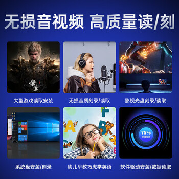 联想 8倍速 USB&Type-c双接口 DVD刻录机 外置光驱 移动外接光驱刻录机 DB95