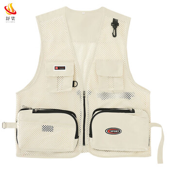 舒裟(zumksay)网眼夏季马甲男女户外多口袋背心休闲透气钓鱼摄影马夹