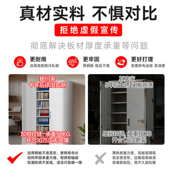 中伟（ZHONGWEI）文件柜对开门资料柜铁门档案柜八层储物柜财务凭证柜