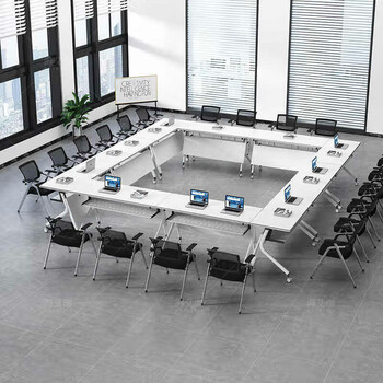 海艾珈培训桌折叠会议桌可拼接条形桌带轮移动长条桌120*60*75cm+E0级