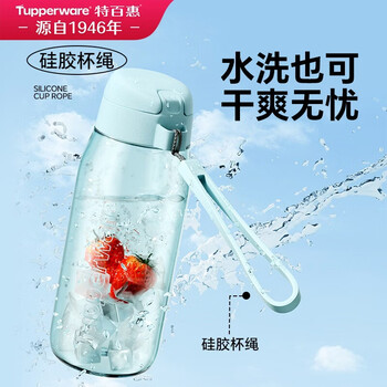 特百惠（Tupperware）乐趣550ml塑料杯男女士学生运动水杯子大容量泡茶杯 都市灰