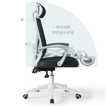 联丰DS-203C家用人体工学电竞电脑椅休闲转椅职员久坐舒适办公椅白色
