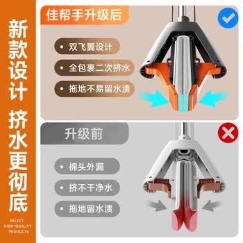 佳帮手海绵胶棉拖把38cm2头家用一拖净免手洗2026拖地神器吸水墩布拖布