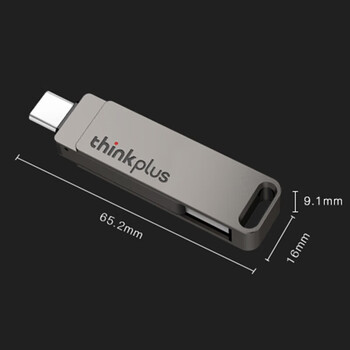 联想ThinkPlus 256GB固态优盘 USB3.2&Type-C手机电脑双接口 高读速 商务办公金属U盘 MU110