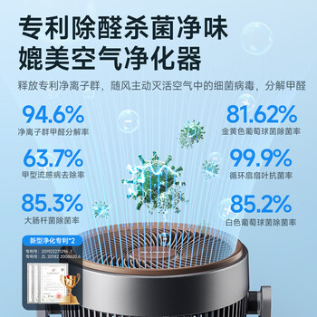 夏普（SHARP)风精灵空气循环扇电风扇落地扇家用卧室大风力静轻音自清洁一级能效摇头电扇PJ-CD433A-W