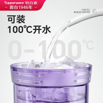 特百惠（Tupperware）晶彩MAX塑料杯600ml 男女士学生运动水杯子大容量泡茶杯 冰沙紫
