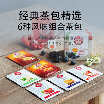 Teekanne德国进口覆盆子洛神花蜜桃肉桂果茶冷泡袋泡茶组合茶包12包/盒