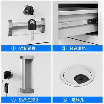 海艾珈钢制办公桌职员财务电脑桌书桌五抽一空+抽屉160*80*75cm+E0级
