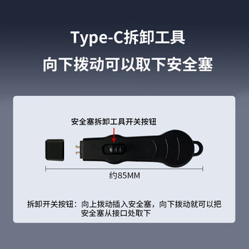 索厉 TYPE- C端口锁物理安全锁接口锁 可拆卸带钥匙 接口防盗防尘/工具1把+黑色塞子10个装/20511