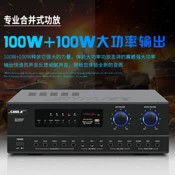 狮乐（SHILE）会议室音响组合套装 功放壁挂音箱话筒培训教室门店背景音乐扩声系统设备 AV108+108黑*4+SH10