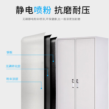 中伟更衣柜员工柜储物柜大衣柜铁皮柜寄存柜二门更衣柜加厚定制款