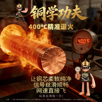 万级超六类网线非屏蔽【国标23AWG-0.57mm无氧纯铜芯】CAT6A万兆高速网络工程家装布线一箱线100米蓝色