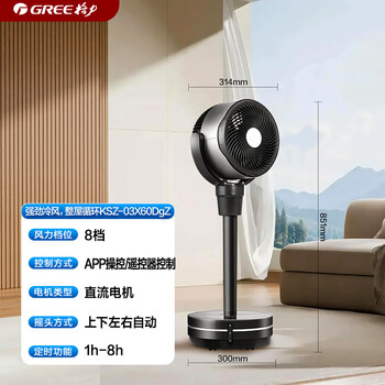 格力（GREE）【强劲冷风】空气循环扇空调扇WiFi遥控静音摇头落地扇净化等离子除菌净化冷风扇KSZ-03X60DgZ