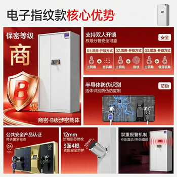 中伟（ZHONGWEI）保密柜文件办公档案资料柜电子指纹密码锁灰白通门不带抽
