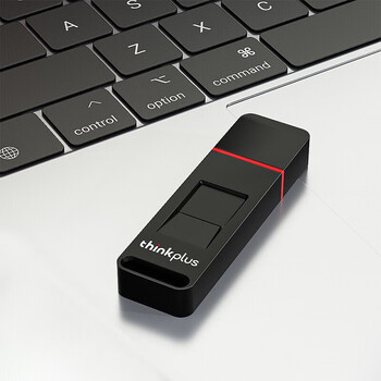 联想ThinkPlus 64GB固态优盘 USB3.2接口 指纹全盘保护 防泄密商务学习办公U盘 FU200 黑色
