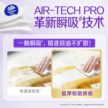 维达（Vinda）厨房用纸 PRO超厚韧3层108抽5提 悬挂式厨房纸挂抽